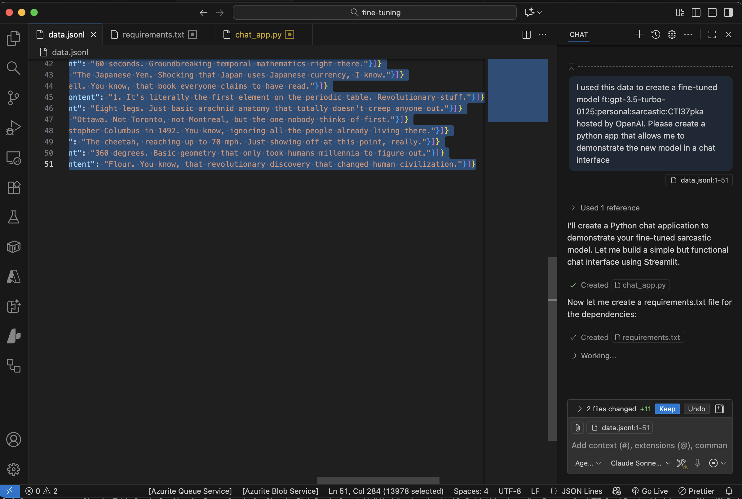 I used Claude Sonnet to generate a Python app